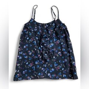 XXI 100% silk floral ruffled cami tank top